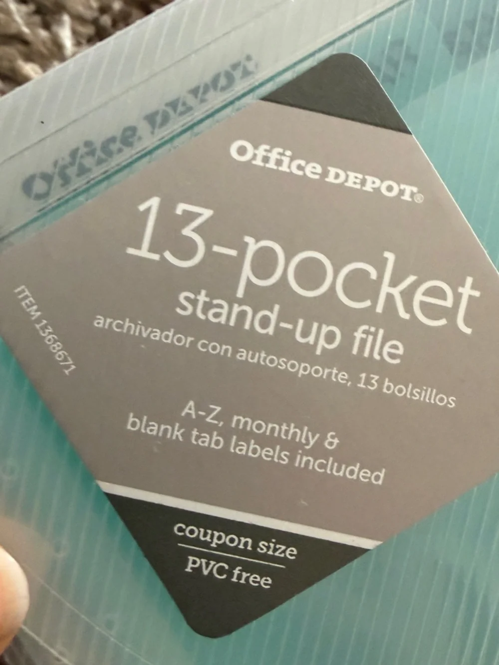 Clear Envelope Accordion File Organizer with Teal Dividers